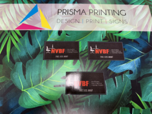 Business card design printed on thick cardstock for branding
