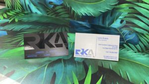 Spot UV printed business cards showcasing premium gloss finish