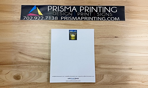 Branded letterhead design with company logo and contact details