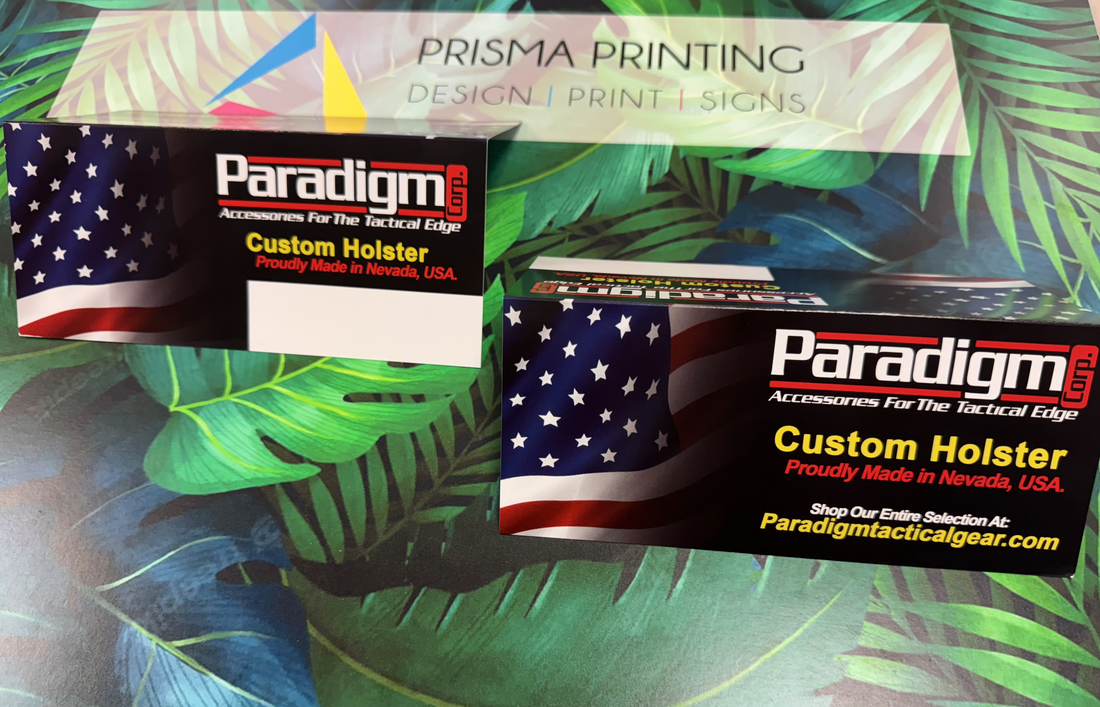 Fold-over business cards showcasing vibrant, high-quality custom printing