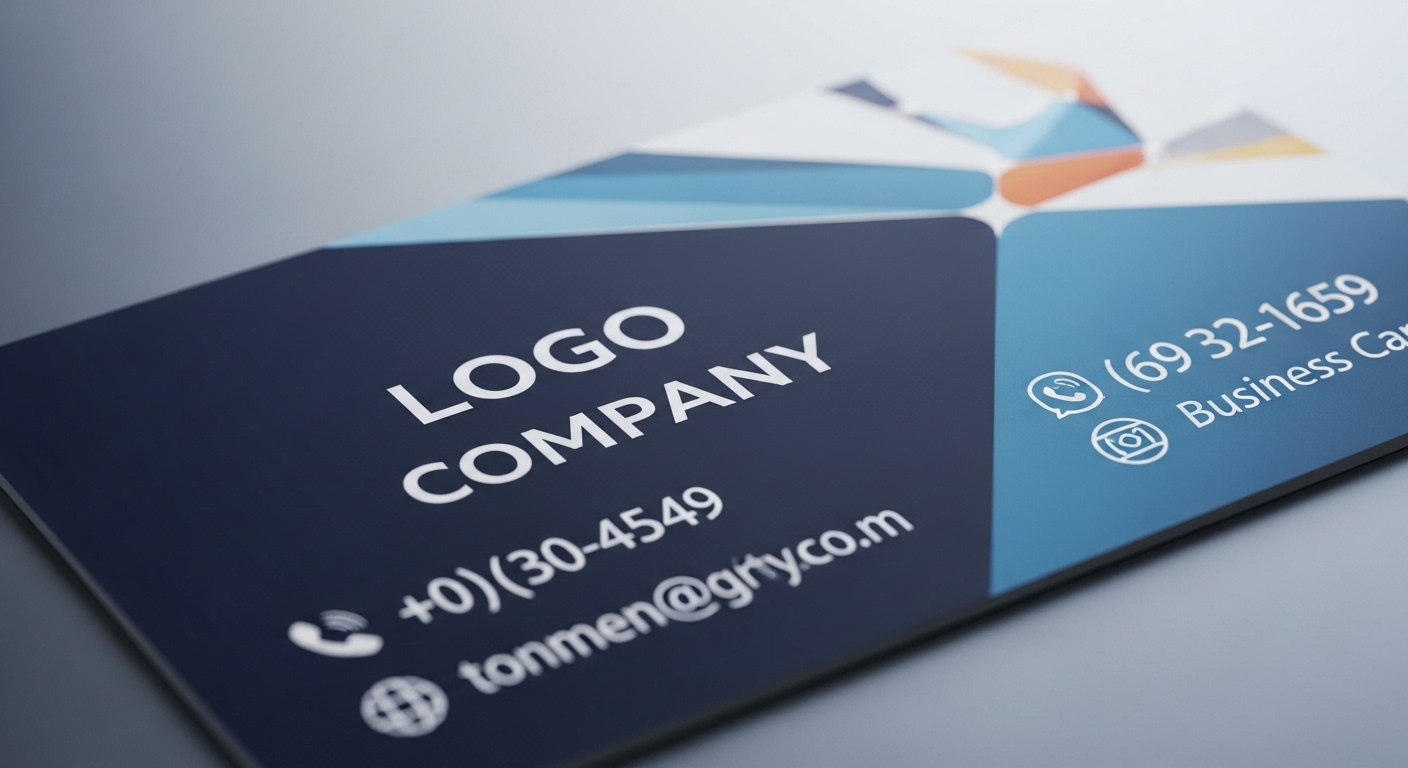 Magnet business card with logo and contact details in sleek design