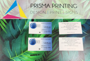 Same-day business cards printed and ready with Prisma Printing services