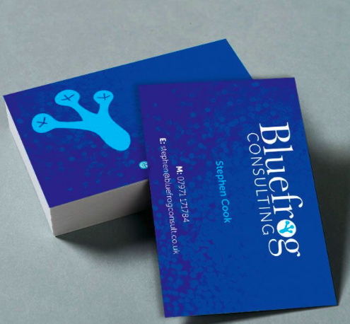 Close-up of a well-designed business card, ready for same-day delivery