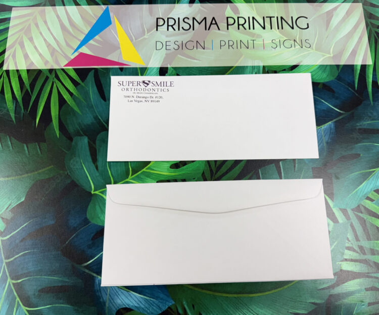 Standard white envelope featuring printed address and logo for business
