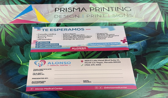 Colorful postcard showcasing Alonso Medical Center services and details